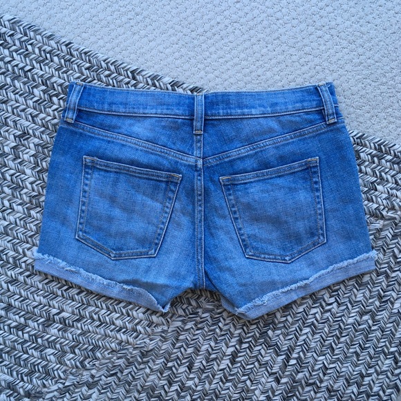 J. Crew - Stretch Denim Shorts w/ Frayed Cuff - Picture 2 of 4